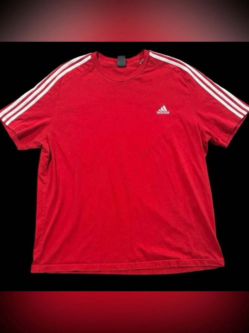 Adidas Men’s Big & Tall 3XLT Red Three Stripe TShirt